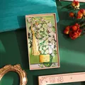 Elegant Van Gogh Vase of Roses metal bookmark with golden tassel in a premium gift box - White Roses (Gift Box Set)