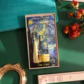 Premium metal bookmark featuring Van Gogh's Starry Night oil painting with golden tassel - The Starry Night (Gift Box Set)