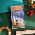 Elegant metal bookmark featuring Monet Impression Sunrise painting with a gold tassel - Gift Box / Impression Sunrise