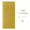 Dekorative goldene Kleinbuchstaben- und Zahlenaufkleber für DIY-Scrapbooking und Bastelarbeiten - Kleinbuchstaben / Gold