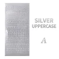 Silberne metallische Alphabet-Aufkleber in Großbuchstaben für kreatives Scrapbooking - Großbuchstaben / Silber