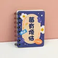 Mini A7 spiral notebook featuring a cute blue cover, 80 sheets, 8x10.5cm pocket size - Blueberry Theme (No Berry Worries) / A7 / 80 Sheets