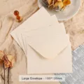 Grands enveloppes vintage crème texture lin pour cartes cadeaux DIY, taille 190x130mm - Grande Enveloppe / 19*13CM
