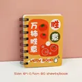 Cute A7 mini spiral notebook with persimmon design and 80 sheets of paper - Persimmon Theme (Best Wishes) / A7 / 80 Sheets