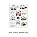 Waterproof DIY cartoon panda stickers PET material for scrapbooks and cups style 8 - Panda Pattern 8