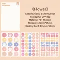 Set van 3 decoratieve PET-stickers met schattige bloem- en stippatronen voor DIY-journaling - Bloem / 3 Stuks/Verpakking