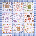 Autocollants mignons d'animaux et personnages pour le scrapbooking et journal DIY - Autocollants Dessins Animés (Aléatoire) / 20 Pièces/Paquet (10x10cm)