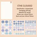 Schattige PET-decoratieve stickers met wolk- en dessertthema voor DIY-journaling en hobby - Wolken Hart / 3 Stuks/Verpakking