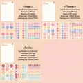 9-delige kleurrijke deco sticker set met hart bloem en smiley ontwerpen PET-materiaal - 3 Pakjes Gemengd / Bloem+Hart+Lachend / 3 verpakkingen