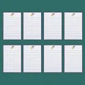 Papel de carta elegante con diseño floral para invitaciones y mensajes escritos a mano - Papel de Carta con Borde Azul / Juego de 8 hojas