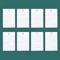 Elegante juego de 8 hojas de papel de escribir floral con líneas sobre fondo verde - Papel de Carta con Borde Verde / Juego de 8 hojas