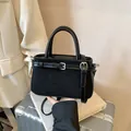 Elegante zwarte matte vintage handtas met gesp voor dames, SKU variant optie - Regular Fit / Zwart