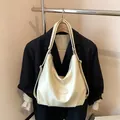 Borsa tote multifunzionale bianco crema stile vintage con grande capacità per ufficio - Vestibilità regolare / Bianco