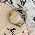 Hand-woven colorful rope bracelet with cute cartoon character charm for festivals - Single Blue Zongzi (S403 Single Blue Zongzi)