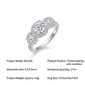 Exquisite 925 sterling silver ring featuring a 5-carat three-stone moissanite halo design - US Size 9 / 1 Carat Moissanite (R13160)