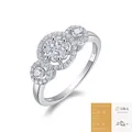 Elegant 5ct moissanite cluster ring in 925 sterling silver with GRA certification - US Size 9 / 2.5mm Moissanite (with GRA Certificate) (R13572)