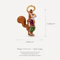 Cute cartoon squirrel charm pendant made of copper with 18K gold plating for DIY jewelry - Knight Squirrel Pendant (JXPK262214KI)