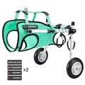 Adjustable pet wheelchair for disabled dogs with green mesh vest and patches - Emerald Green / S(8-14KG)