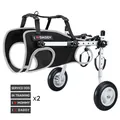 Adjustable two-wheel dog wheelchair with interchangeable patches for pet rehabilitation - Black / S(8-14KG)