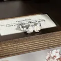 Detailaufnahme eines silbernen Rings im französischen Stil mit Perlen und Schmetterlingskristallen - Stil Nr. 1 Offener Ring (135988825) / Silber