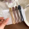 Set de cuatro pinzas para el cabello grandes de pico de pato mate en tonos tierra naturales - Estilo en Ocho (F1137 Ocho)