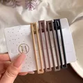 Juego de cuatro pinzas para el cabello rectangulares mate en elegantes tonos tierra - Estilo Rectángulo Largo (F1137 Rect Largo)