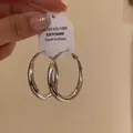 Polished 925 silver hoop earrings featuring a chunky minimalist design and glossy finish - A1923 Silver