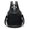 Zaino multifunzionale e borsa a tracolla in nylon nero per donna con logo a canguro - Nero
