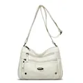 Stylish white multi-pocket crossbody bag for women with adjustable shoulder strap - Off White