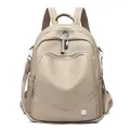 Zaino da donna elegante in morbida pelle beige per viaggi e uso quotidiano 2025 - Kaki