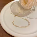 Elegant gold-tone tennis bracelet with cubic zirconia and bolo closure - Tennis Bracelet Style (S175) / Gold