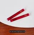 Elegant 8cm translucent red duckbill hair clip with 'FRANCE Handmade' lettering - 2 Pcs/Set / Red