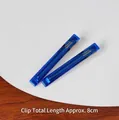 Minimalist blue transparent acrylic barrette hair clip, total length 8cm, variant view - 2 Pcs/Set / Blue