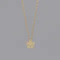 Elegant gold-finished flower pendant necklace with micro-set zircon details - Hollow Petal Style (X1778) / Gold