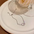 Elegant silver-colored zircon bracelet with oval cat eye stone and adjustable chain. - Oval Cat's Eye Style (S682) / Silver