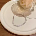 Elegant silver-finish copper tennis bracelet with sparkling round zircons - Single Row Tennis Bracelet Style (S210) / Silver