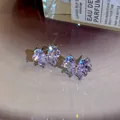 Elegant butterfly stud earrings with sparkling heart-shaped zirconia stones - Butterfly Shape / Silver