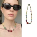 Handmade multi-color ceramic beaded necklace in bohemian ethnic style for women - Ceramic Star Style (X1556 Multicolor) / Colorful