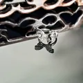 Detailed macro view of an elegant silver butterfly ring with a textured surface - Irregular Butterfly Style (2号)