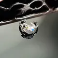 Macro detail of silver snake ring with colorful micro-inlaid sparkling crystals. - Colorful Zirconia Snake Style (10号)