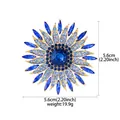 Elegant crystal sunflower brooch with blue rhinestones and detailed 5.6cm size measurement - Dark Blue Sunflower Style (XD825065) / Gold and Dark Blue