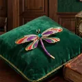 Vintage colorful dragonfly brooch pin with enamel wings and green gemstone - Green and Purple Style (XD824363) / Gold, Green and Purple Dragonfly