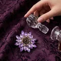 Eleganter lila Acryl-Sonnenblumen-Anstecker für Damen, luxuriöses Modeaccessoire. - Sonnenblumen-Stil / Antikgold (Lila)