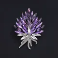 Elegant luxury purple gradient crystal bouquet brooch accessory for lady suits and coats - Purple Gradient Style