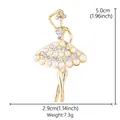 Elegant gold-tone ballet dancer brooch with pearls and crystals measuring 5cm - 5.0cmx2.9cm / KC Gold, Ballet Girl
