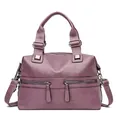 Modische lila Umhängetasche mit vielen Taschen für Freizeit und Reisen - Lila