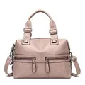 Modische Damenhandtasche mit großem Fassungsvermögen und mehreren Taschen in Altrosa - Rosa