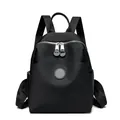 Sleek black waterproof nylon backpack for women's daily commute and travel - L Black