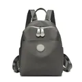 Fashionable dark gray waterproof nylon backpack for women with minimalist mini design - Large Dark Gray