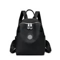 Fashionable black nylon waterproof backpack for women's daily commute and travel - Small Black